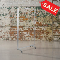 Flash Furniture BR-PTT002-1-AC-90183-GG Transparent Acrylic Mobile Partition with Lockable Casters, 72